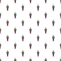 Man in a police uniform pattern, cartoon style vector