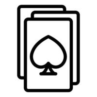 Play cards icon outline vector. Draw lottery vector