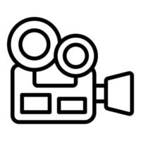 vector de contorno de icono de cámara de cine. pelicula