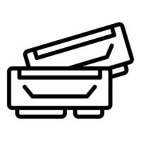 Computer memory icon outline vector. Store laptop vector