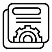 Gear study case icon outline vector. Learn data vector