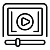 Video player icon outline vector. Library education