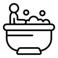 Foam spa bath icon outline vector. Hydro leg vector