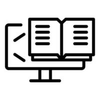 Digital book icon outline vector. Online webinar vector
