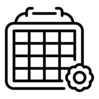 vector de contorno de icono de fisioterapia de calendario. spa físico