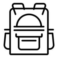 vector de contorno de icono de mochila de estudio. caso aprender