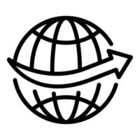 vector de contorno de icono de viaje de planeta. globo terraqueo
