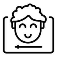 Online vlogger icon outline vector. Screen distance vector