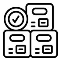 Approved control icon outline vector. Computer management vector