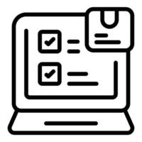 Laptop digital control icon outline vector. Product system vector