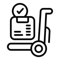 Warehouse cart icon outline vector. System control vector