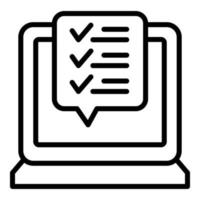 Laptop online study icon outline vector. Exam test vector