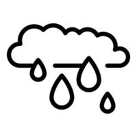 vector de contorno de icono de nube de lluvia. ahorro de agua