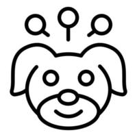 Smiling pet icon outline vector. Dog spa vector