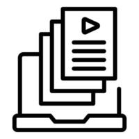 Computer video icon outline vector. Training screen vector