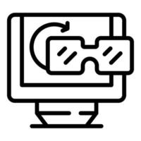 Vr gameplay icon outline vector. Game machine vector