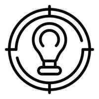 Bulb idea target icon outline vector. Fair trade vector