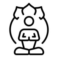 Meditation exercise icon outline vector. Happy yoga vector