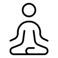 vector de contorno de icono de yoga mental. mujer relajarse