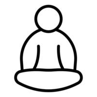 Lotus pose meditation icon outline vector. Woman yoga vector