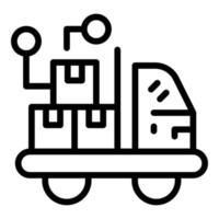 Truck delivery icon outline vector. Parcel box vector