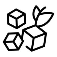 Sugar cube stevia icon outline vector. Vegan syrup vector