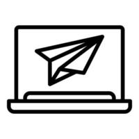 Message post icon outline vector. Smm truck vector