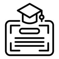 Online diploma icon outline vector. School art vector