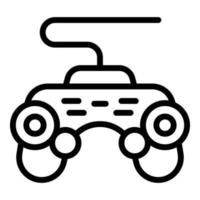 Wired joystick icon outline vector. Game machine vector