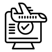 Airplane delivery icon outline vector. Export service vector