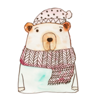 cute bear watercolor illustration png