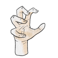 Watercolor various hand gestures png