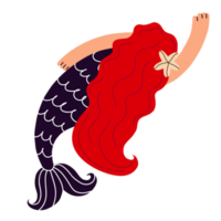 Mermaid  girl cartoon illustration png