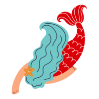 Mermaid  girl cartoon illustration png