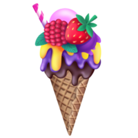 ilustración de cono de helado png