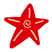 ilustração de esboço de estrela do mar no estilo de um doodle png