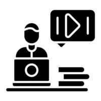 Webinar Glyph Icon vector