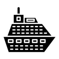 icono de glifo de crucero vector