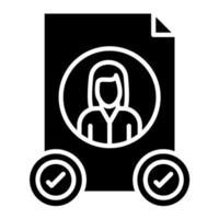 Job Candidate Female Glyph Icon vector