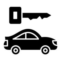 Car Rental Glyph Icon vector