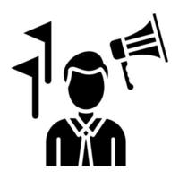 Tour Guide Male Glyph Icon vector