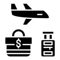 Business Trip Glyph Icon vector