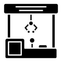 Claw Machine Glyph Icon vector