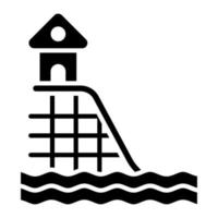 Water Slide Glyph Icon vector