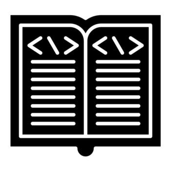 aprender a codificar icono de glifo vector