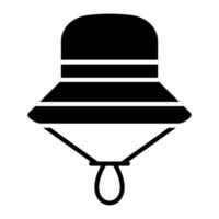 icono de glifo de sombrero de pesca vector