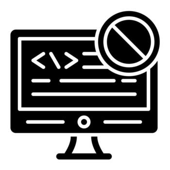 icono de glifo de bloque de código vector