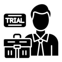 Job Trial Glyph Icon vector