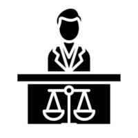 Prosecutor Male Glyph Icon vector