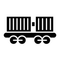 Cargo Train Glyph Icon vector
